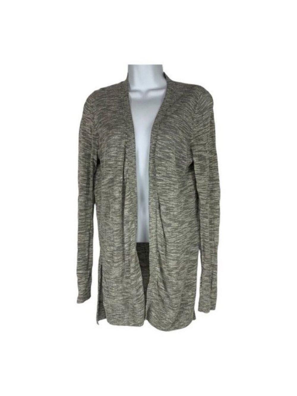Lou & Grey Womens Open Front Cardigan Small Gray Lightweight Knit Relaxed Fit